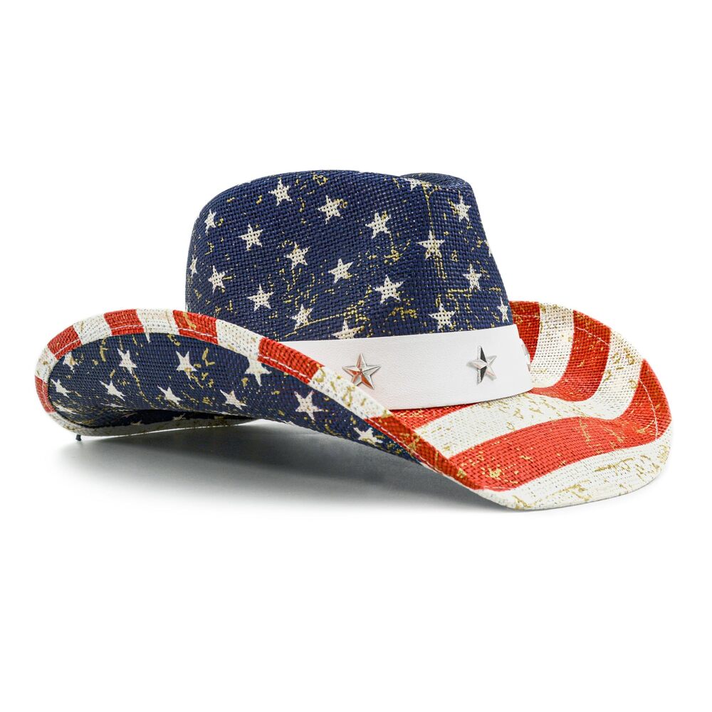 3974 American Flag Cowboy Cowgirl Hat Patriotic USA Western Hat 4th of July